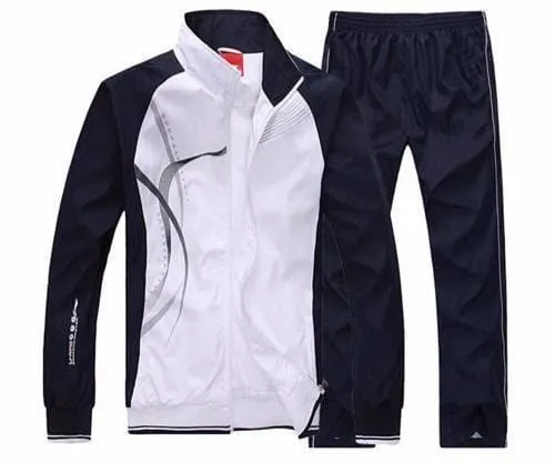 Men's Wave Print Windbreaker and Pants Set