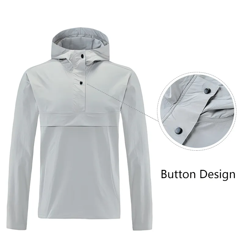 Men's Windproof Waterproof Sports Sweatshirt with Hood for Training - SF0891