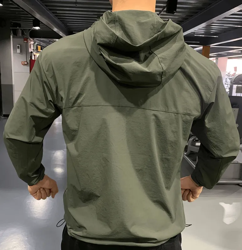 Men's Windproof Waterproof Sports Sweatshirt with Hood for Training - SF0891