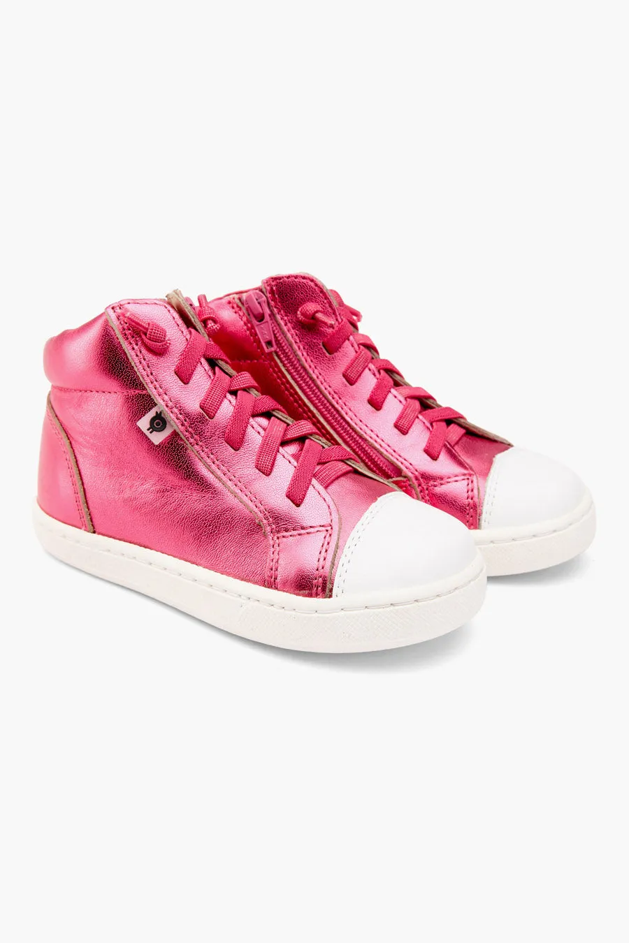 Old Soles Chester Kids High Top - Fuchsia Foil