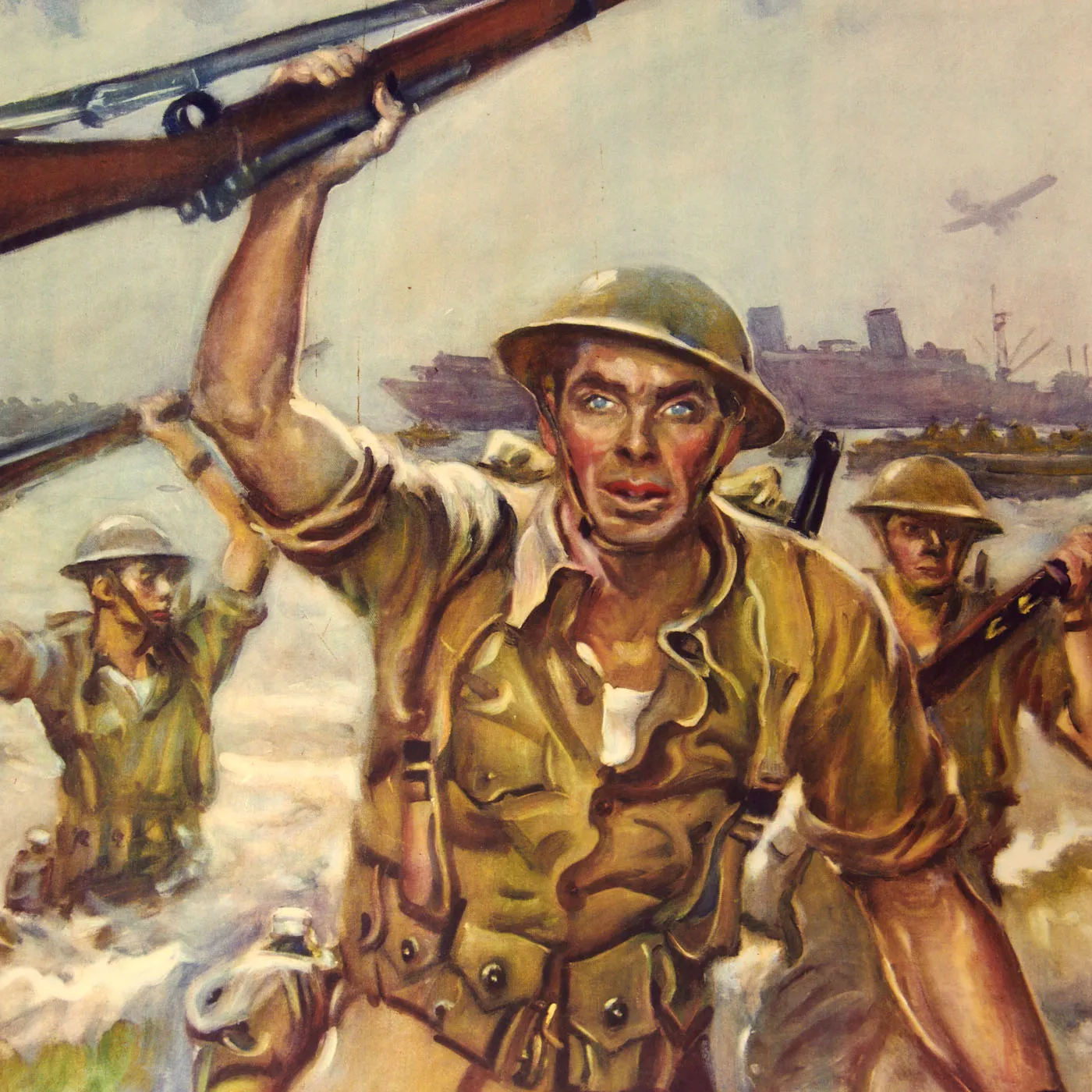 Original U.S. WWII United States Marine Corps Recruitment Poster - “The Marines Have Landed” - 28” x 40”