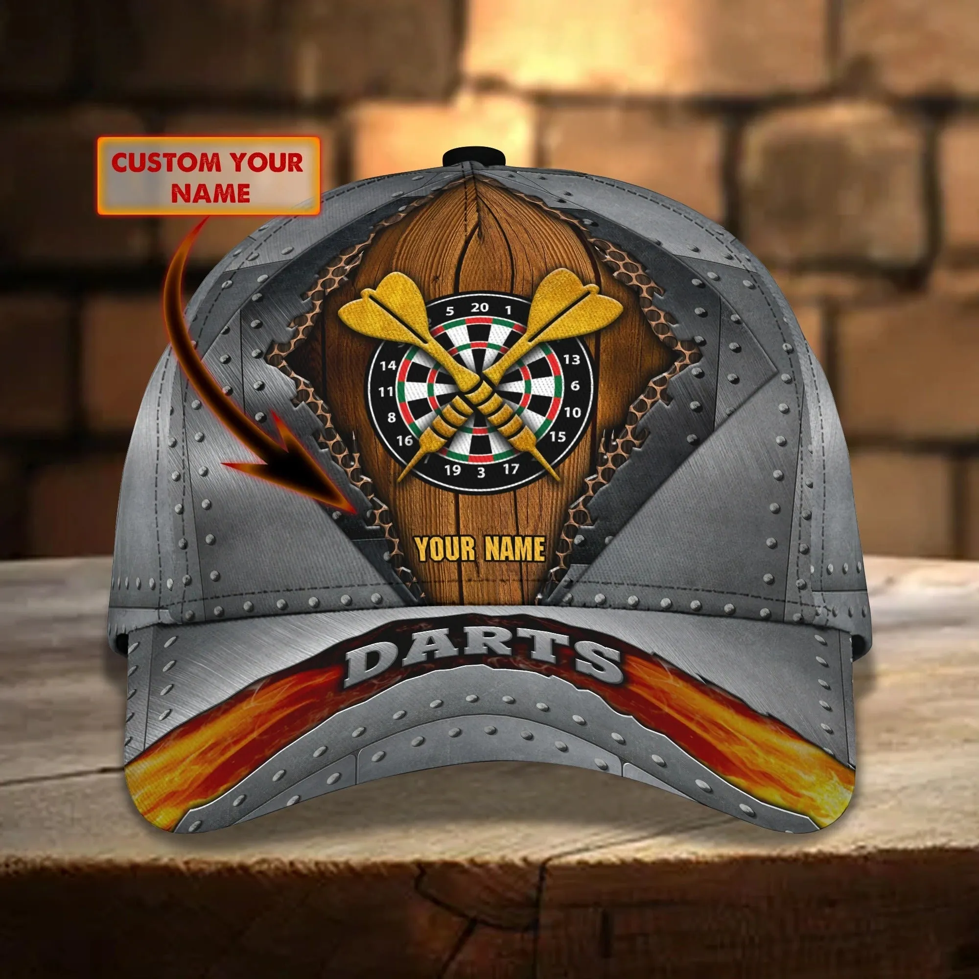 Personalized 3D All Over Print Baseball Cap For Dart Lovers, Darting Classic Cap Hat, Dart Cap