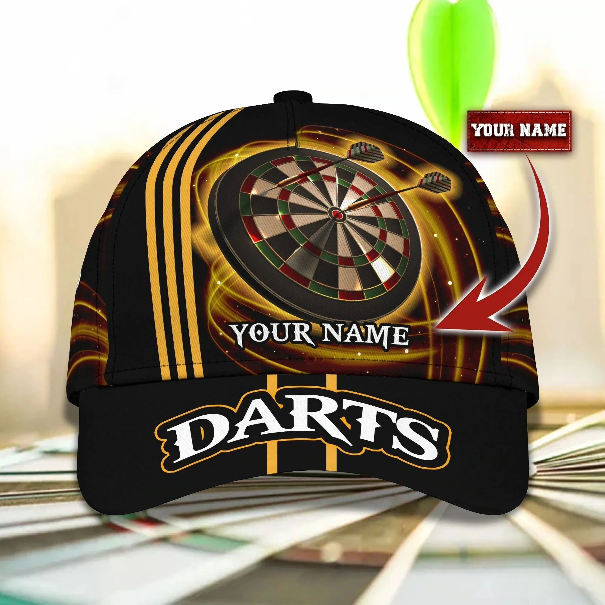 Personalized Classic Dart Cap, Birthday Present To Darter Friend, Dart Lover Cap Hat, Darting Cap