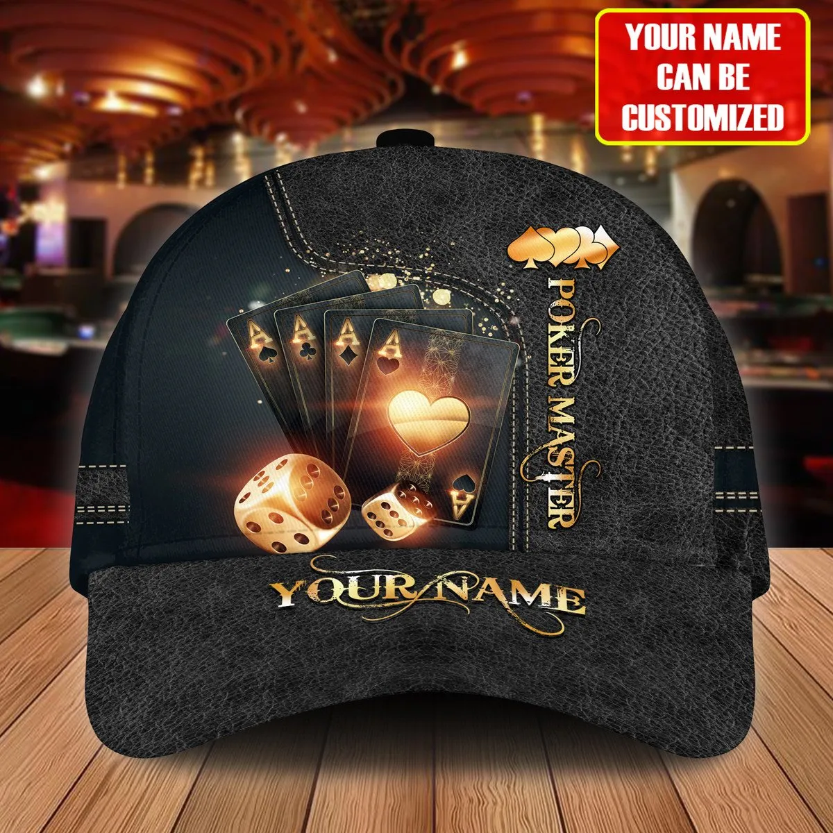 Personalized Name Poker Master Classic Cap, Idea Gift Hat for Poker Player, Poker Cap