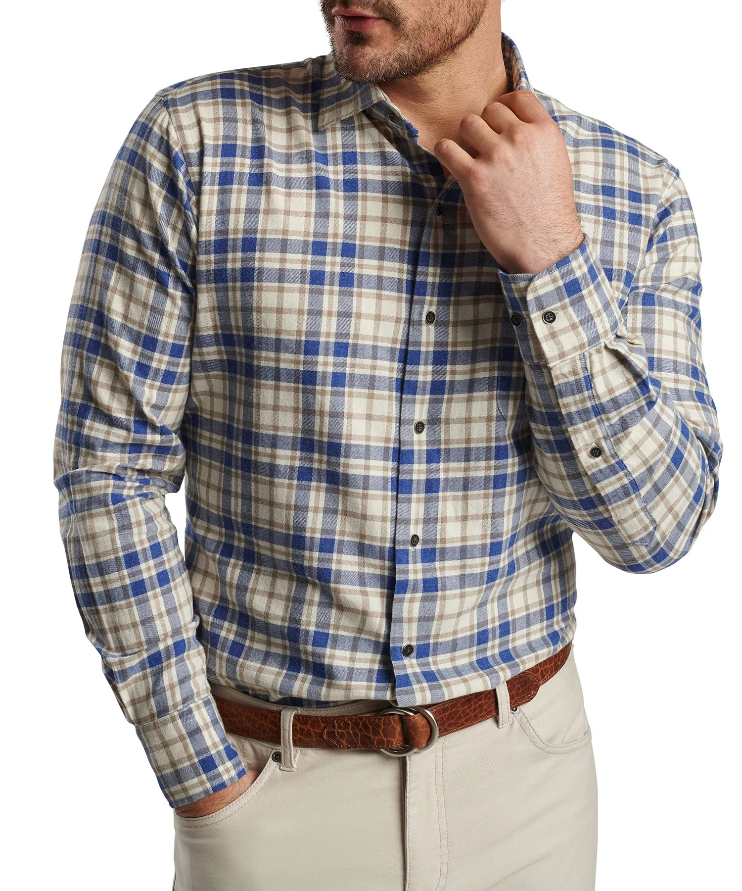 Peter Millar Long Sleeve 'Whistler' Spread Collar Sport Shirt