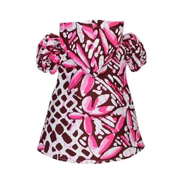 PINK SHORT SLEEVE ANKARA HOODIE DRESS