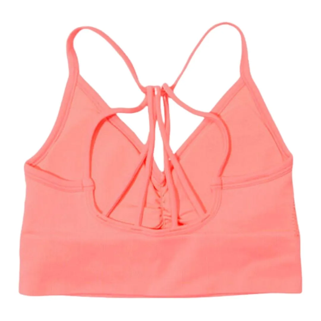 Pink Strappy Sports Bra