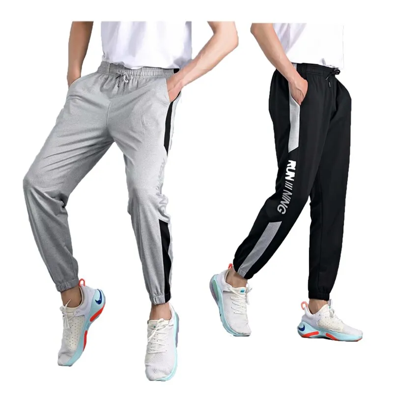 Plus Size Men Sports Pants Fitness Running Elasticity Breathable Thin Slim Fit Sweatpants Exercises Full Length Athletics Pant