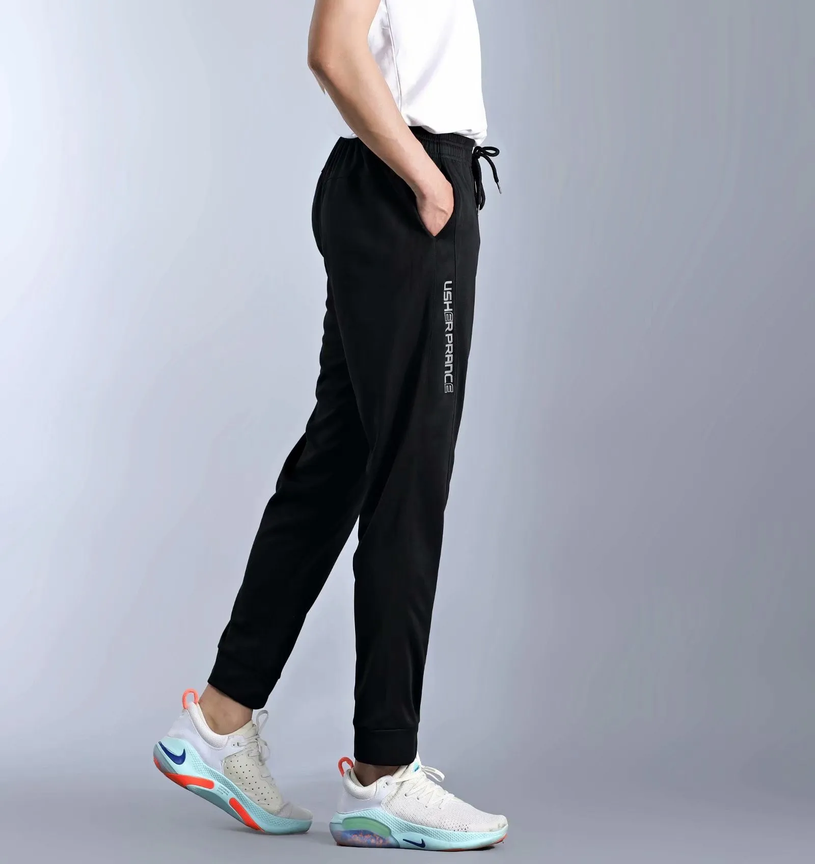 Plus Size Men Sports Pants Fitness Running Elasticity Breathable Thin Slim Fit Sweatpants Exercises Full Length Athletics Pant