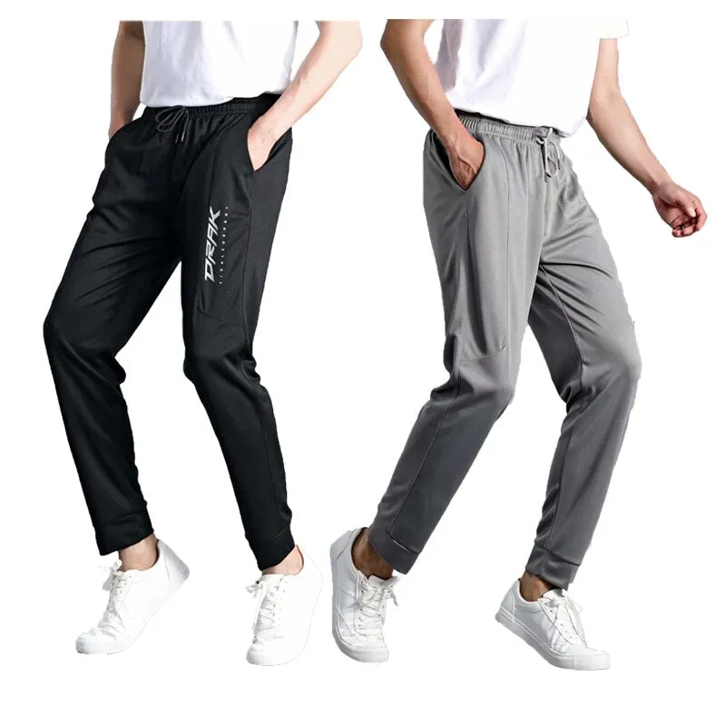 Plus Size Men Sports Pants Fitness Running Elasticity Breathable Thin Slim Fit Sweatpants Exercises Full Length Athletics Pant