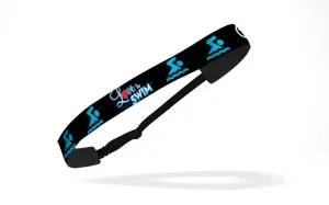 RAVEbandz Adjustable Headbands Swim -  (Love to Swim - Black)