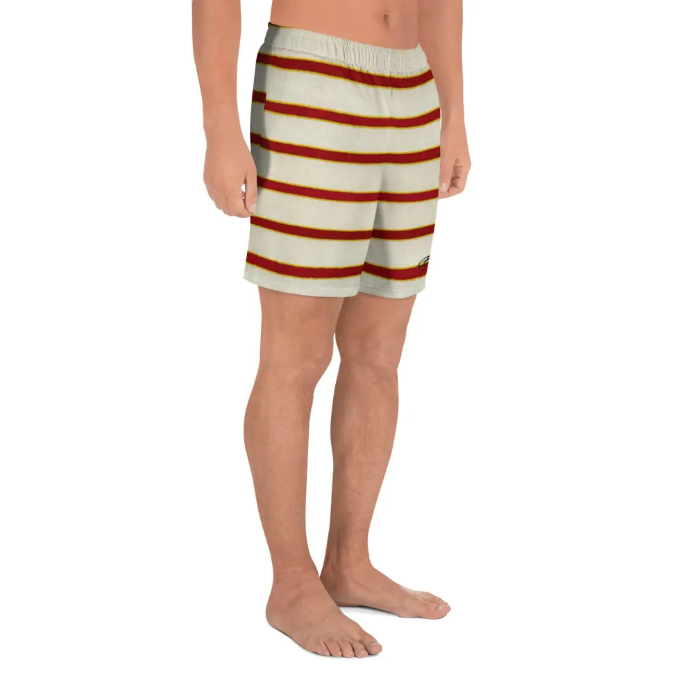 Red White Stripe Mens Shorts