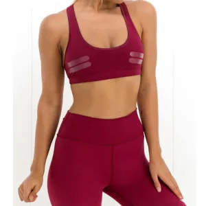 Solid Colored Workout Set Leggings   Sports Bra