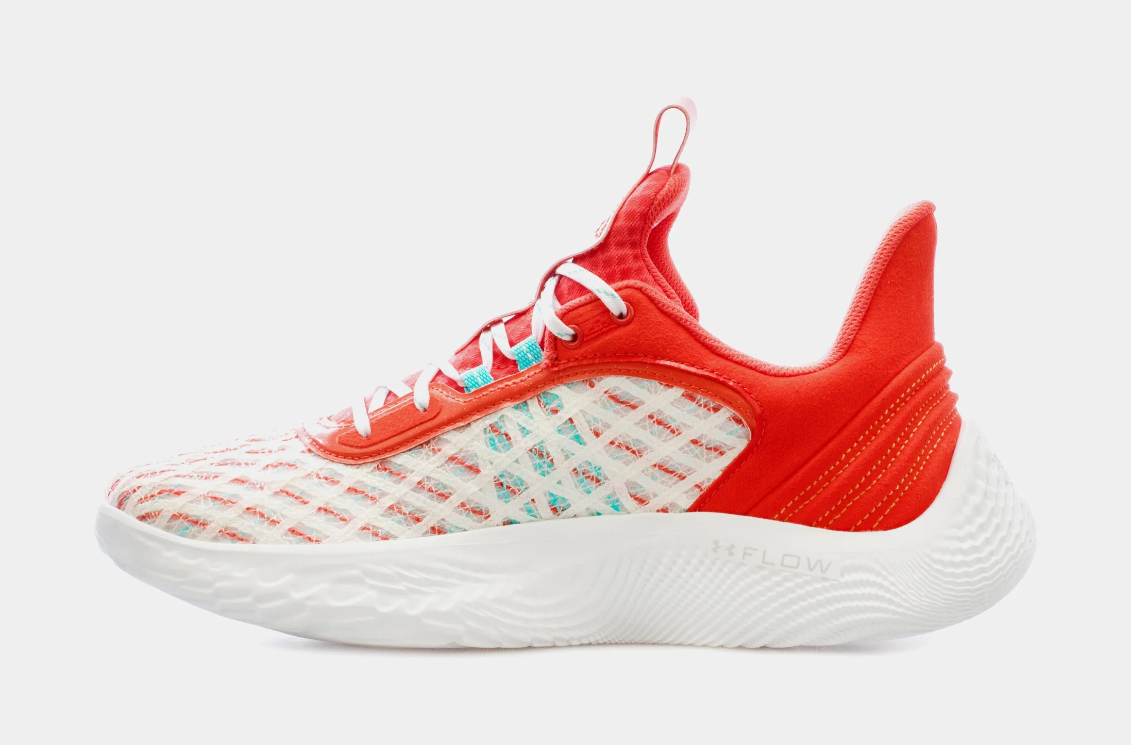 SP x Under Armour Curry Flow 9 Eat. Learn. Play. Mens Basketball Shoes (White/Red) Free Shipping