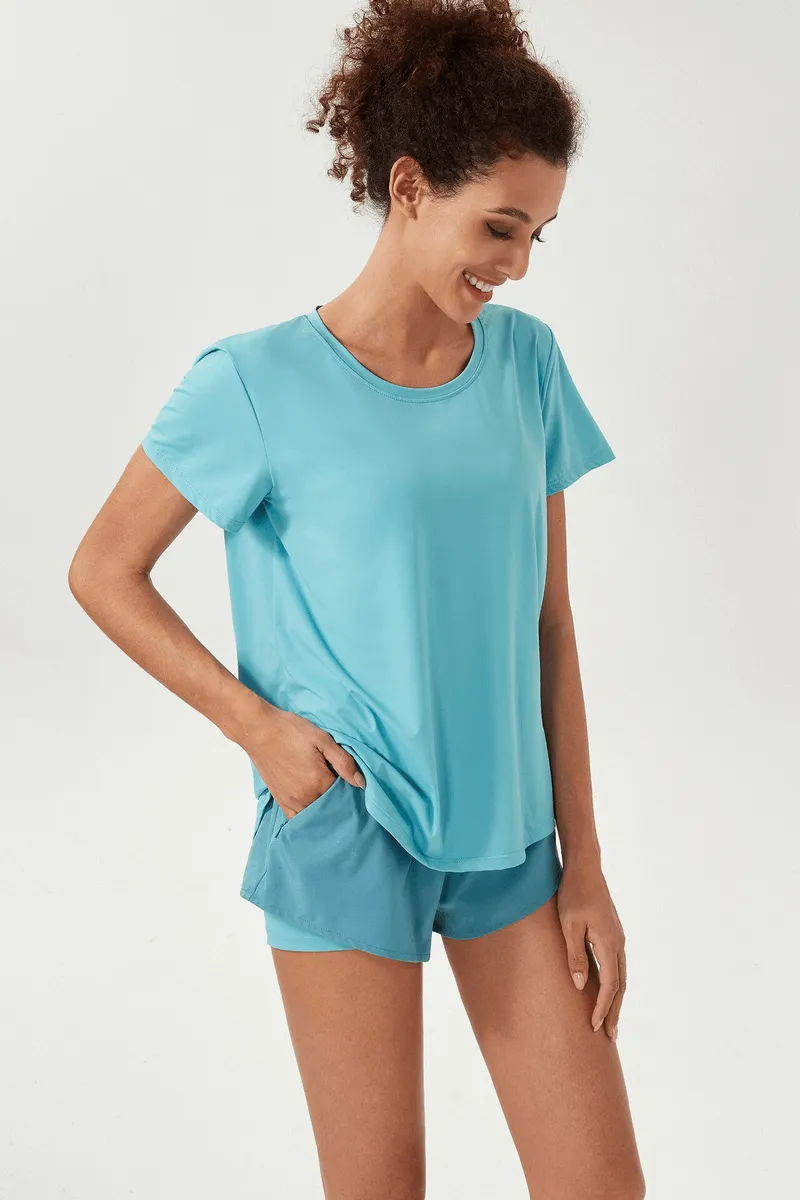 Sports Breathable Women's T-shirt with Slit on Back - SF1548