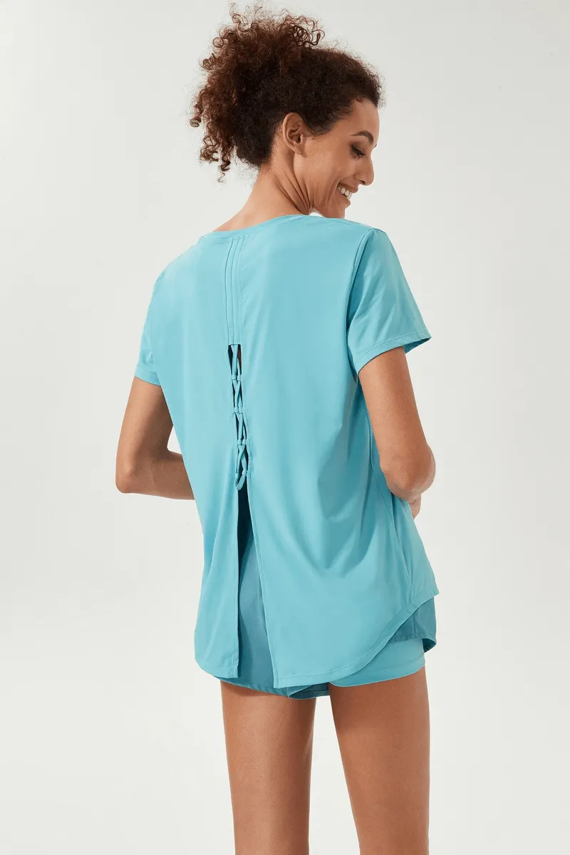 Sports Breathable Women's T-shirt with Slit on Back - SF1548