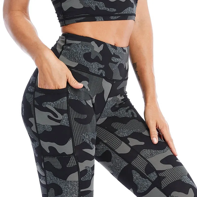 Sports Camouflage Leggings for Women / High Waist Yoga Pants - SF0993