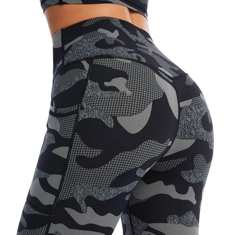 Sports Camouflage Leggings for Women / High Waist Yoga Pants - SF0993