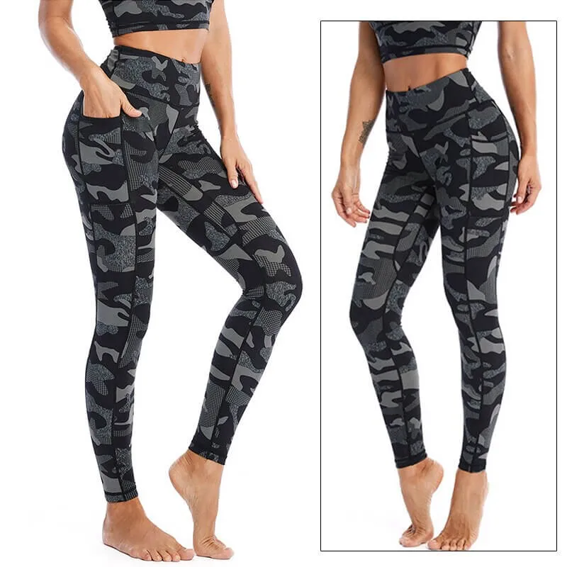 Sports Camouflage Leggings for Women / High Waist Yoga Pants - SF0993