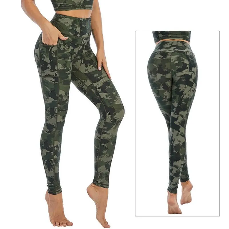 Sports Camouflage Leggings for Women / High Waist Yoga Pants - SF0993