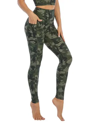 Sports Camouflage Leggings for Women / High Waist Yoga Pants - SF0993