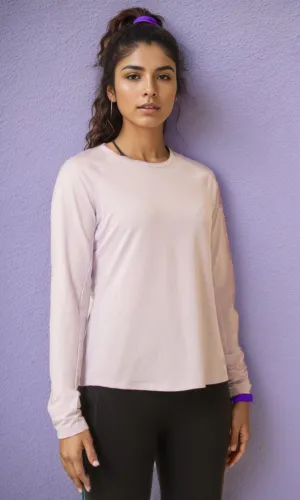 Sports New Long Sleeve Women T-shirt (Lilac)