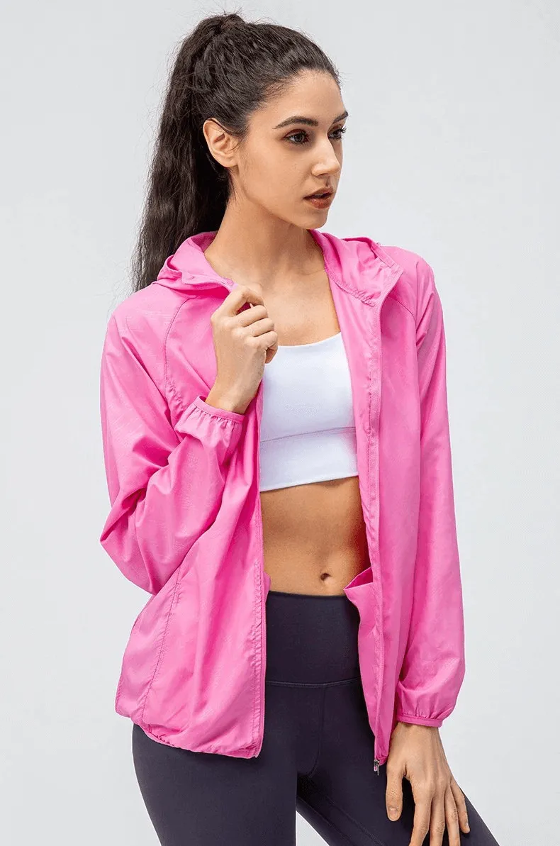 Sports Women's Waterproof Windbreaker with Zipper - SF0136