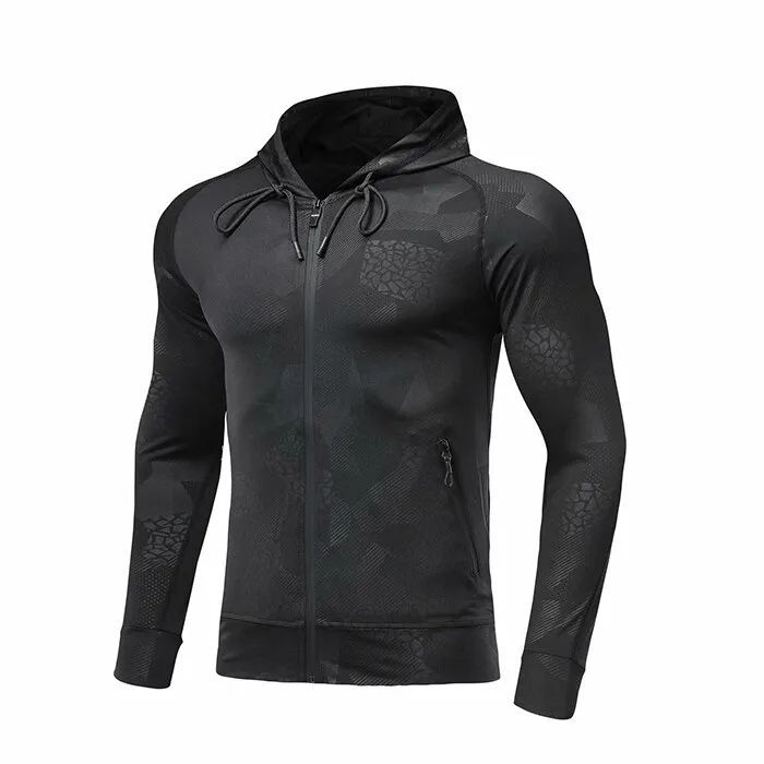 Stylish Elastic Sports Men's Hoodie with Zipper - SF0737