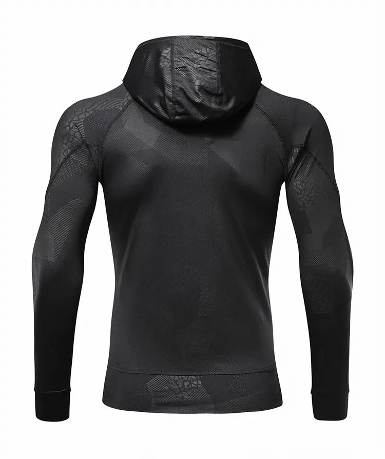 Stylish Elastic Sports Men's Hoodie with Zipper - SF0737