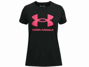 Under Armour Girls SportStyle Logo Tee (Black/Pink 004)