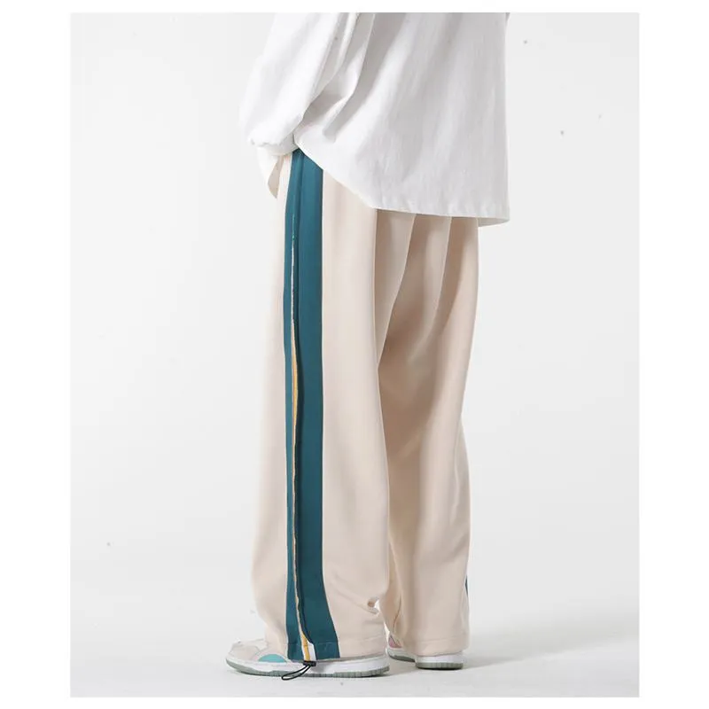 Wide-Leg Knitted Casual Tapered Straight Pants Sports Drawstring Sweatpant