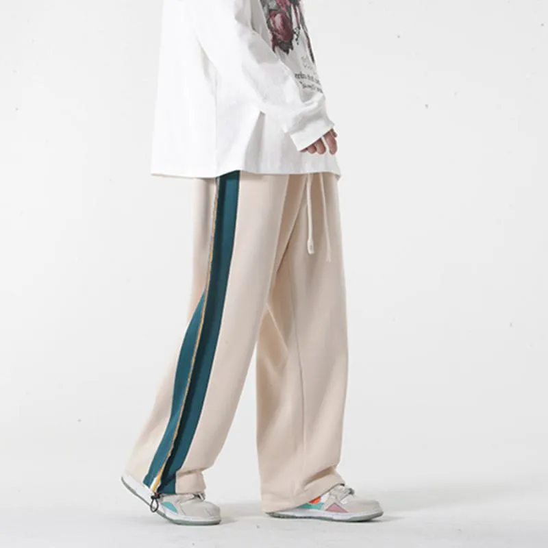 Wide-Leg Knitted Casual Tapered Straight Pants Sports Drawstring Sweatpant