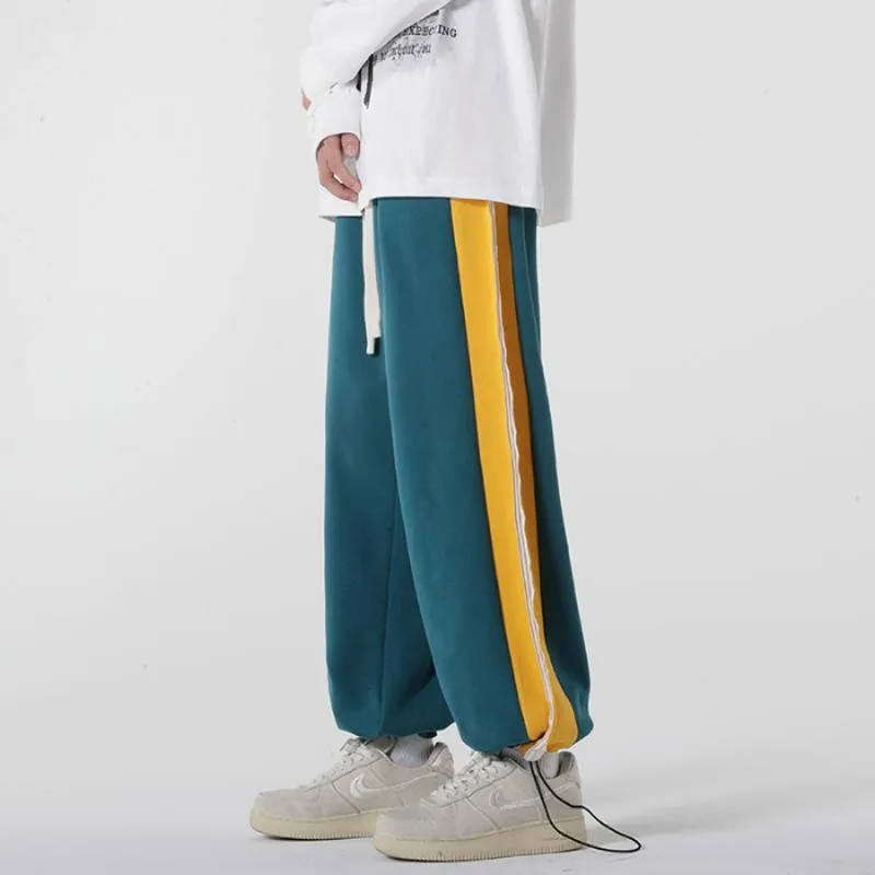 Wide-Leg Knitted Casual Tapered Straight Pants Sports Drawstring Sweatpant