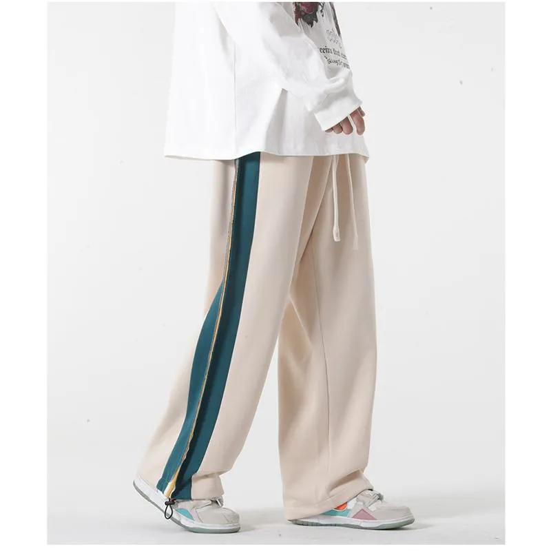 Wide-Leg Knitted Casual Tapered Straight Pants Sports Drawstring Sweatpant