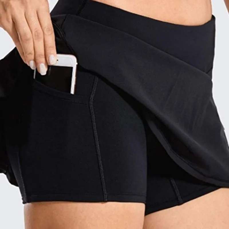 Women 2-in-1 Tennis Athletic Sports Running Golf Skirts Shorts