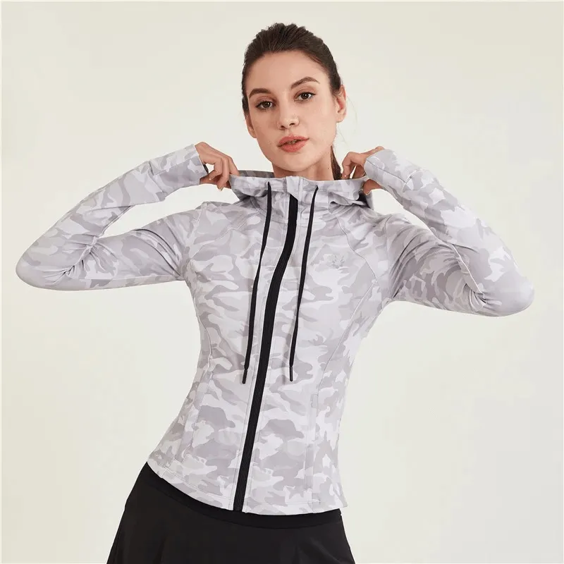 Women's Athletic Camo Zip Jacket for Running - SF2008